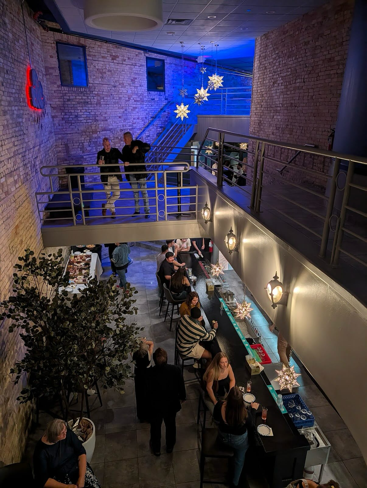 a group of people standing in front of a building