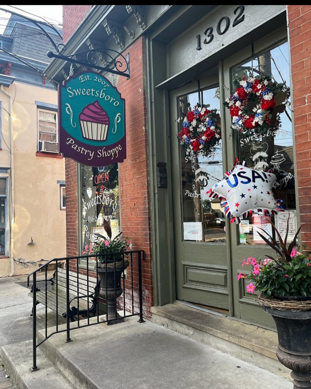 front of a restaurant