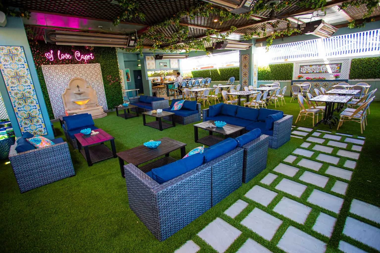 a chair sitting in front of a building