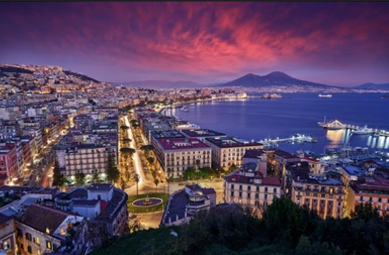 a city with lights on the water