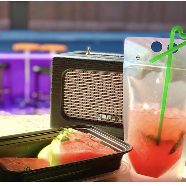 a plastic container of food