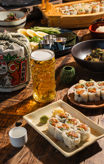 a table full of food