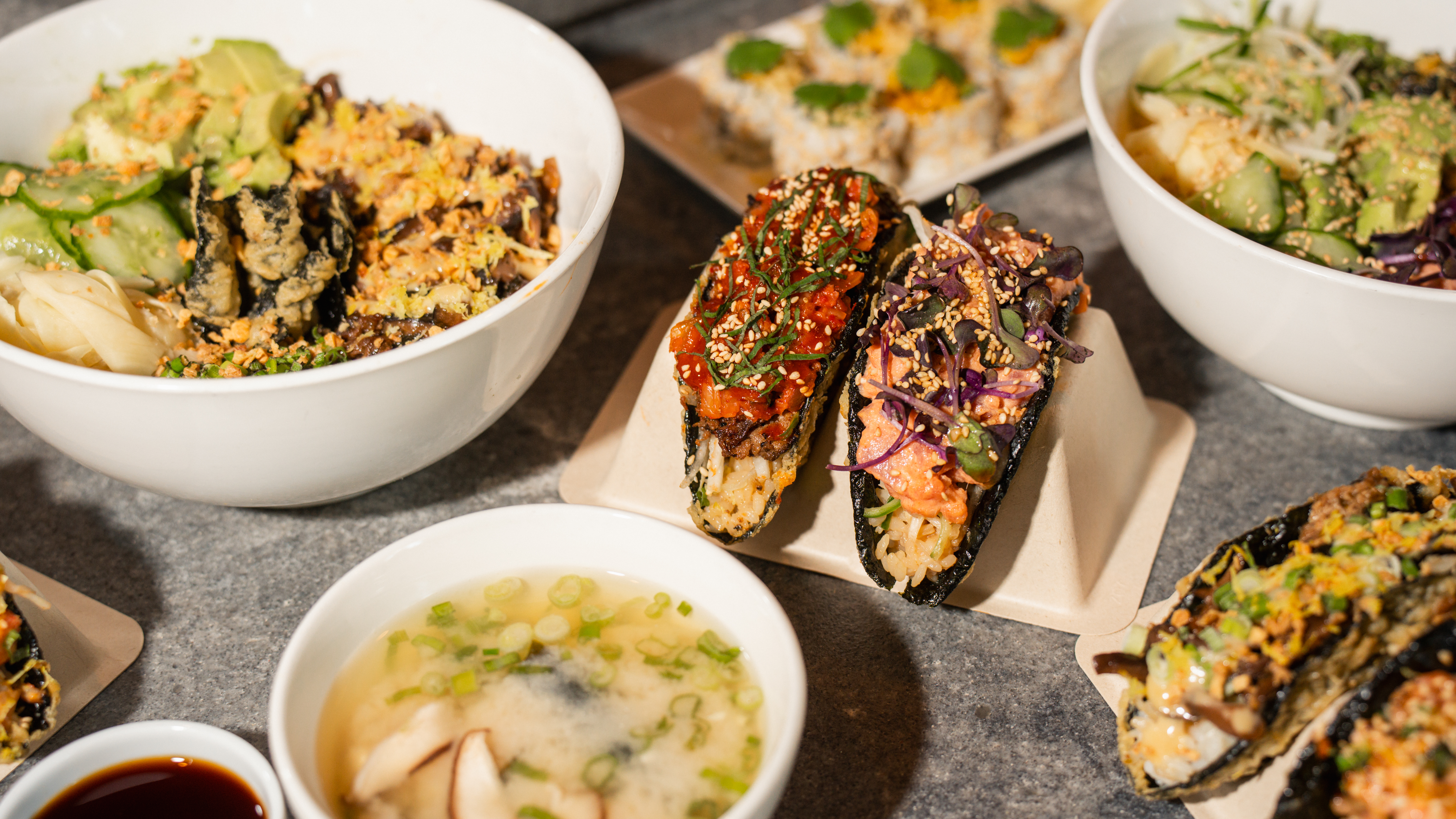 a plate of food on a table