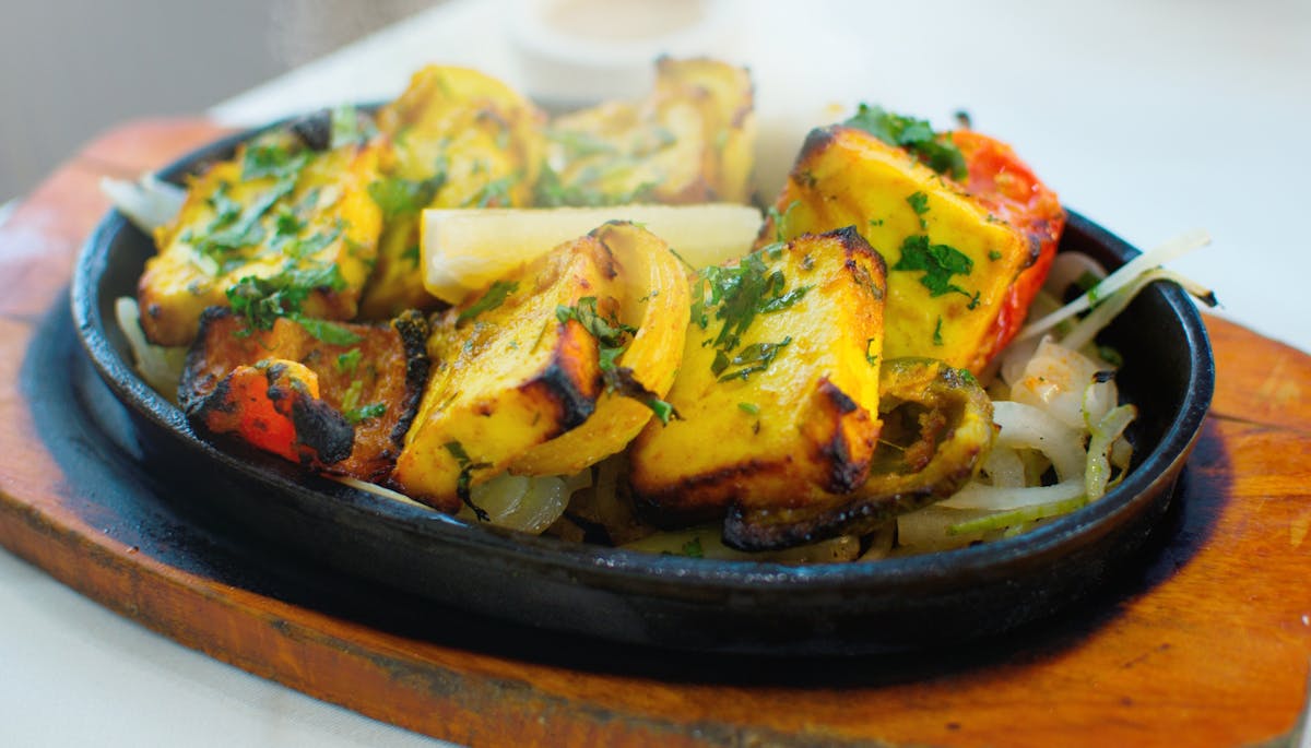 a plate of food on a table