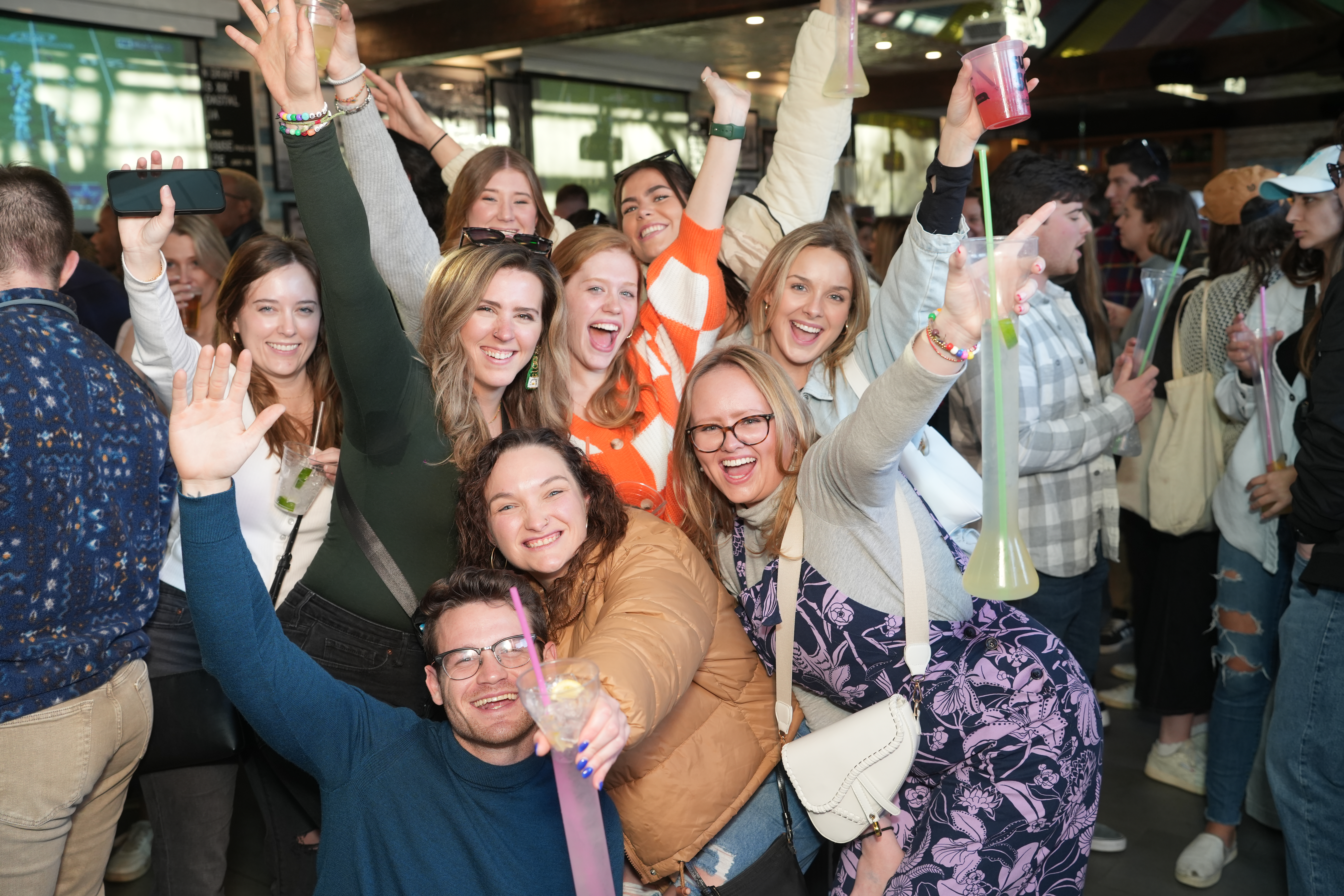 group smiling having fun