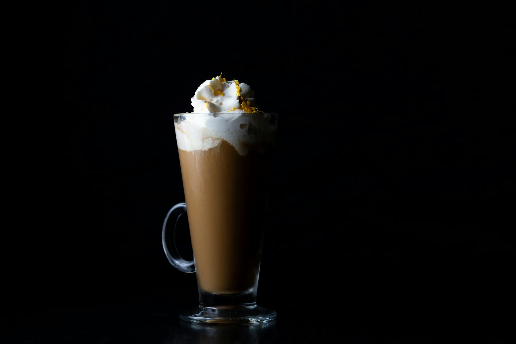 a glass of iced coffee