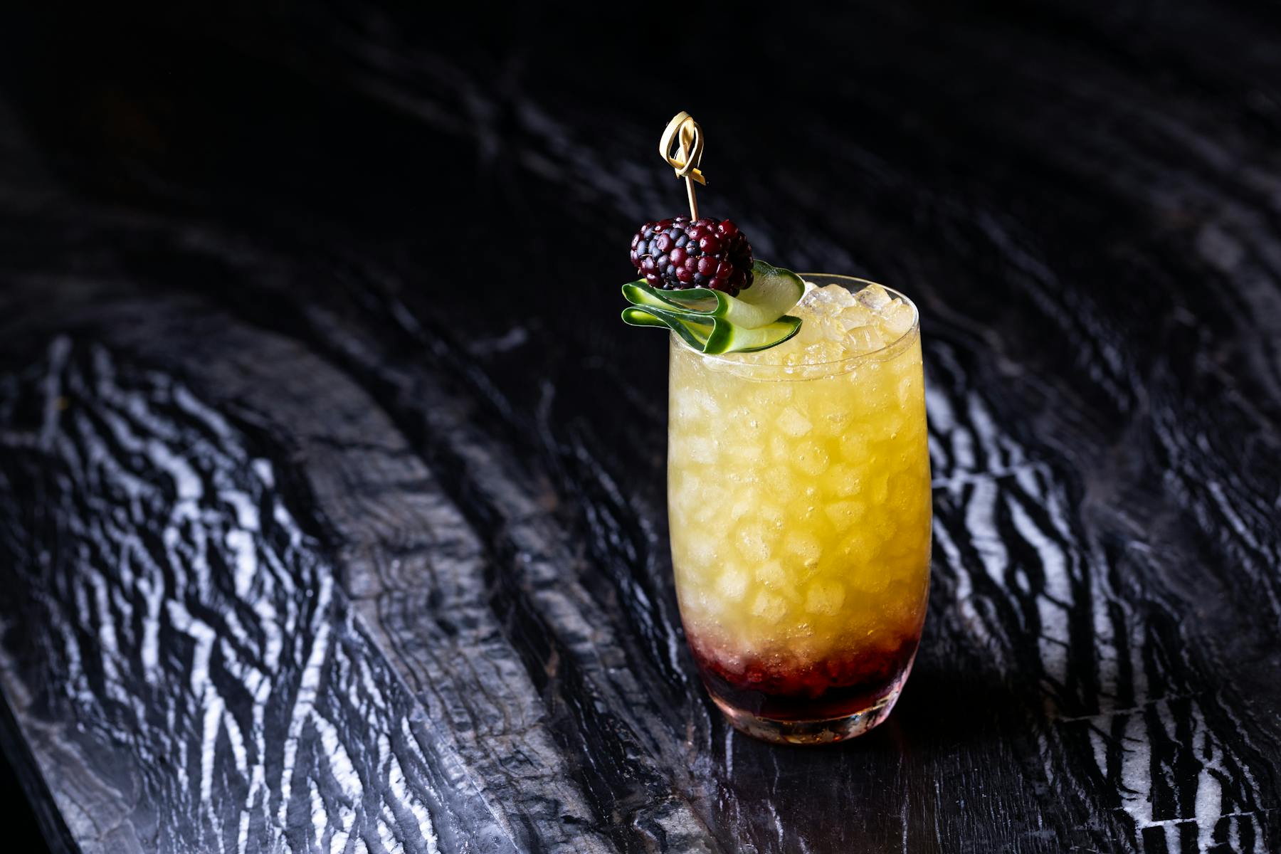 a cocktail on Italian marble