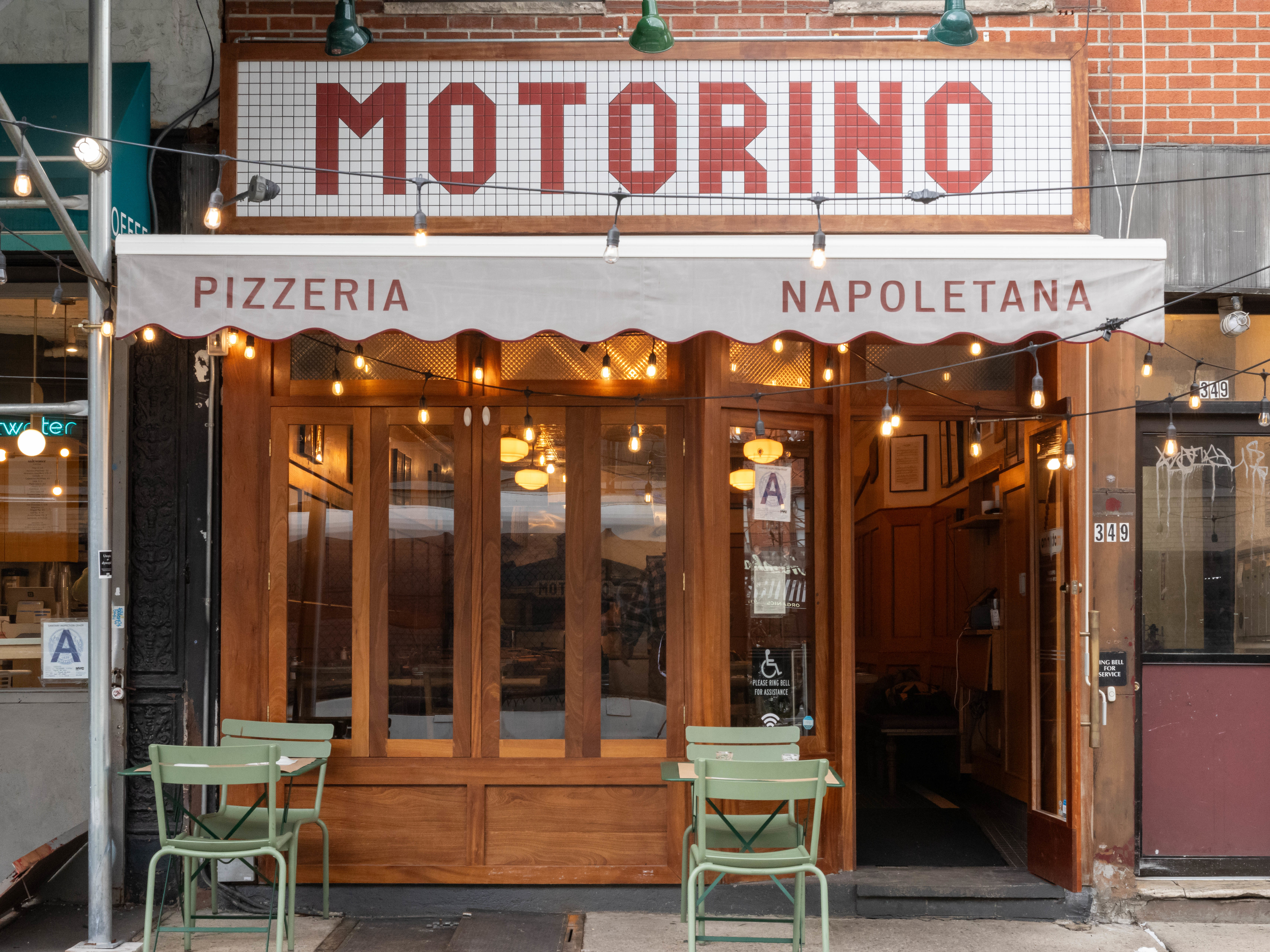 Motorino Pizzeria's East Village exterior storefront