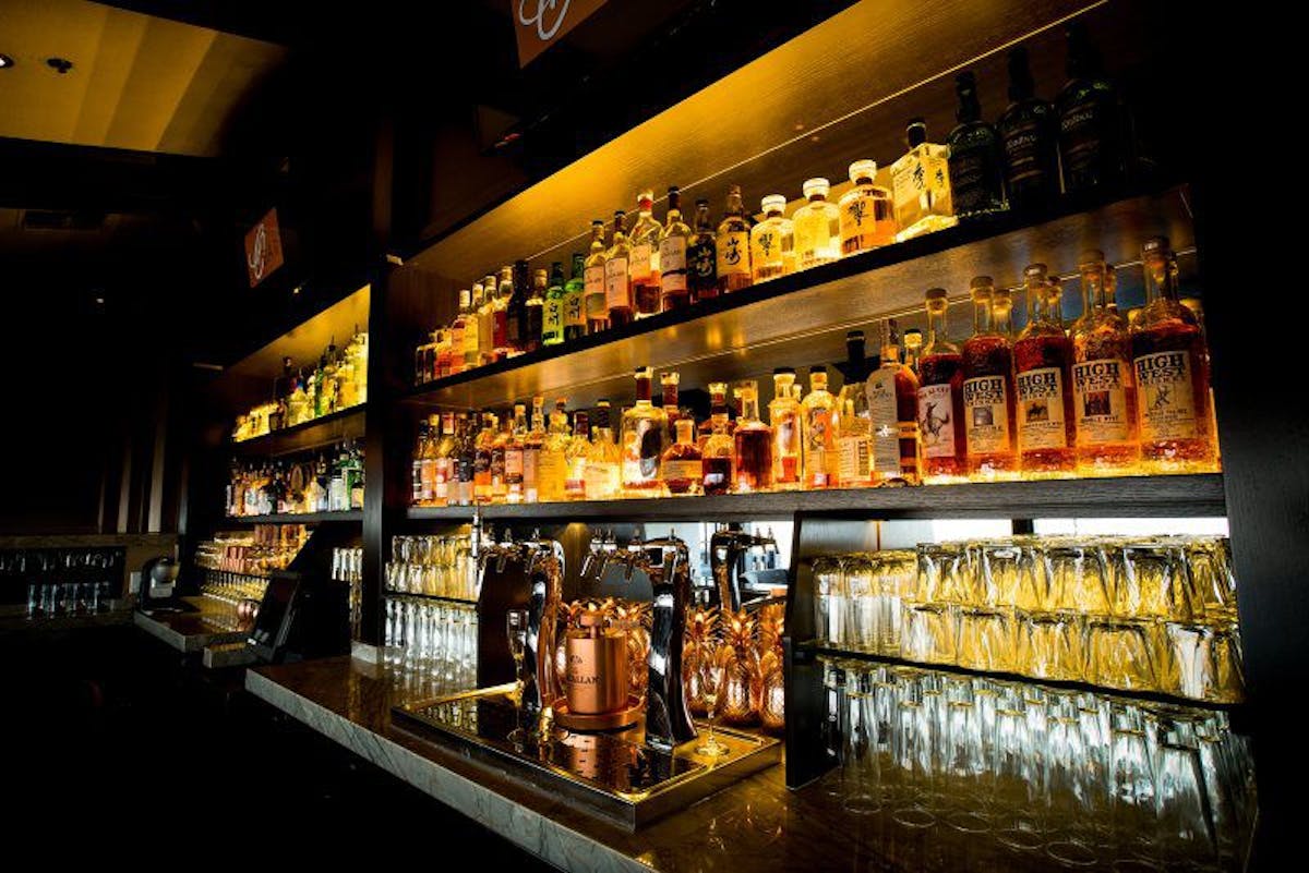 a bar countertop