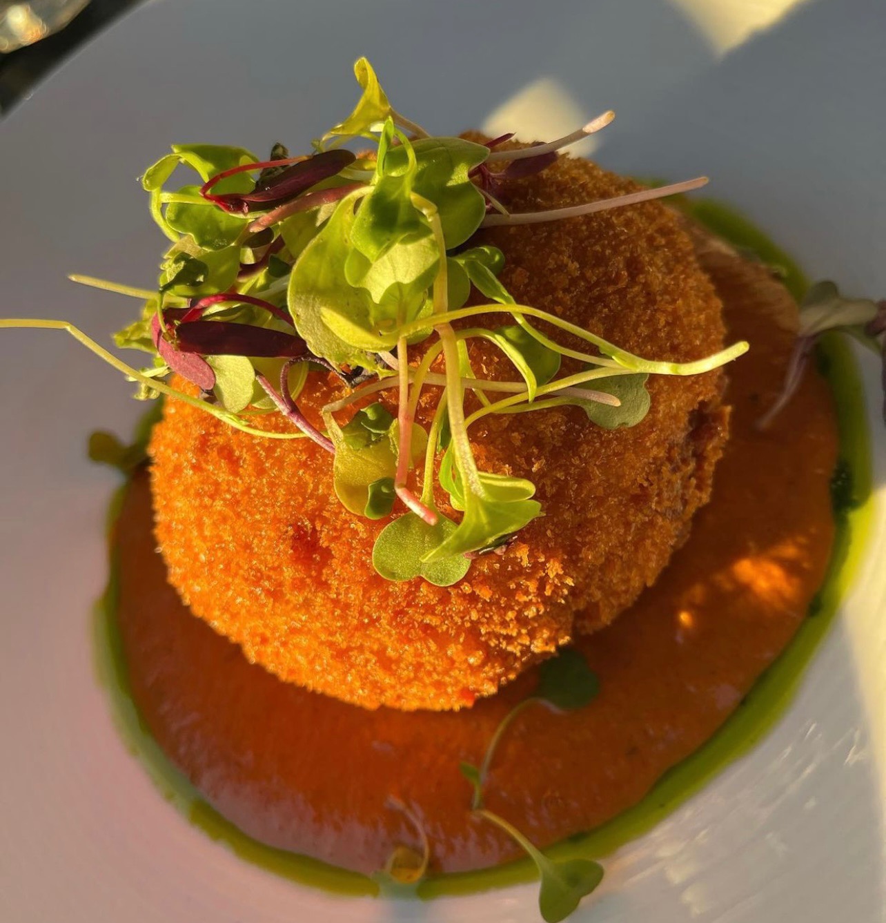 a close up of food on a plate