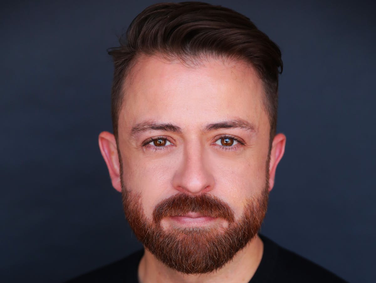 a man looking at the camera