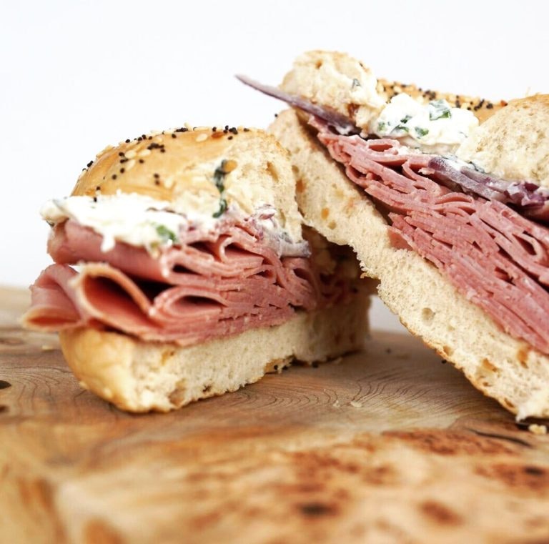 Corned Beef Bagel with Garlic Herb Cream Cheese | Grobbel&amp;#39;s Gourmet