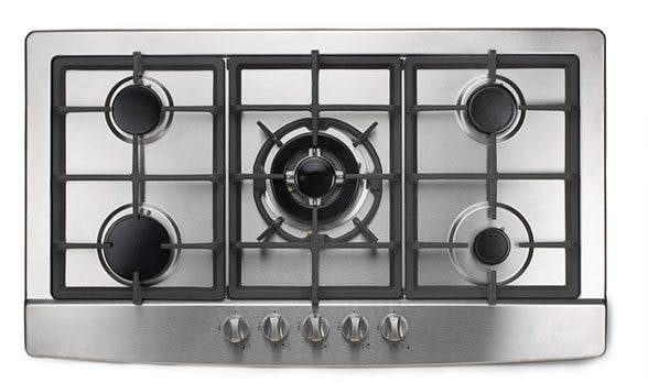 a close up of a stove