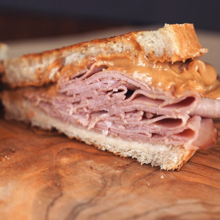 a sandwich cut in half