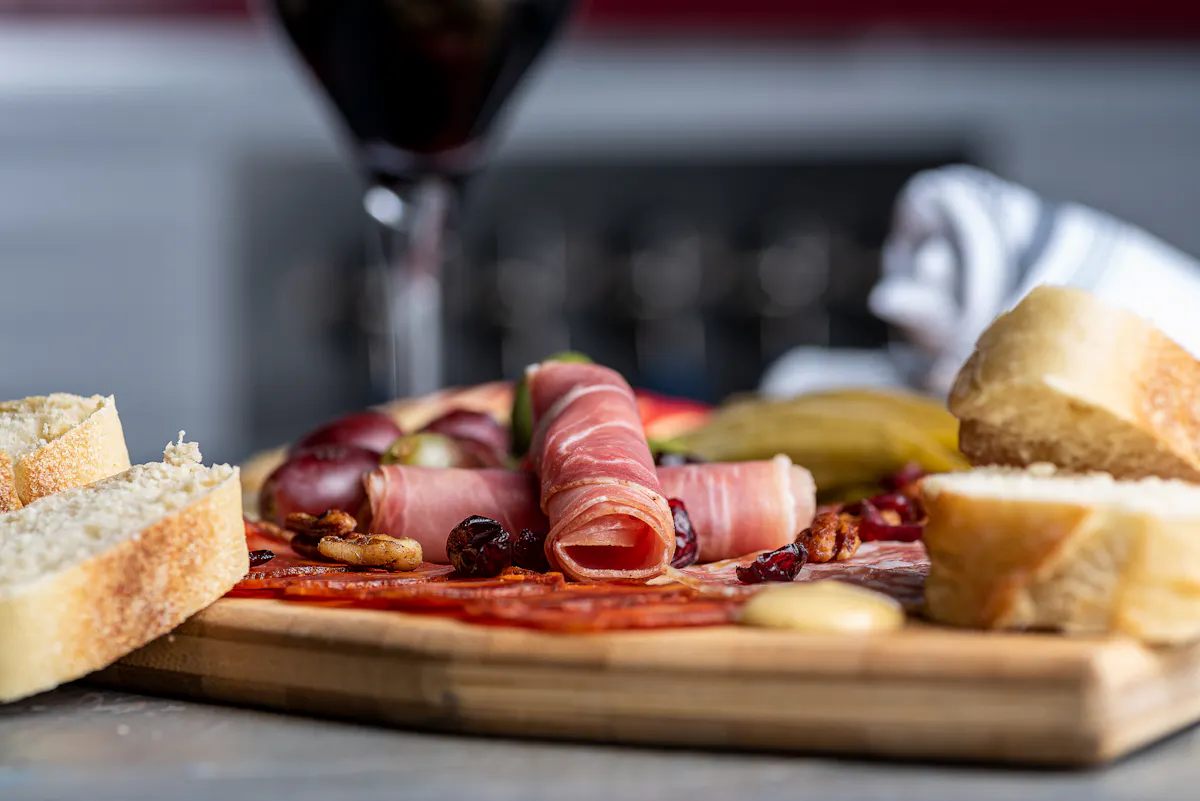 a close up of food on a table