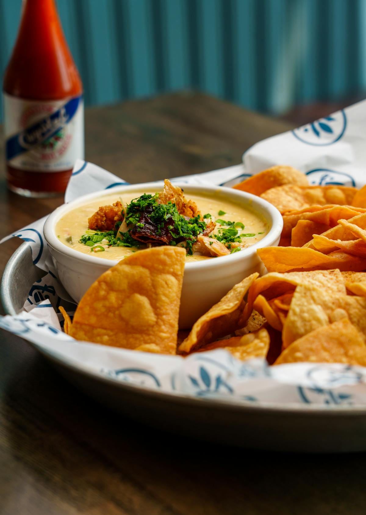 a tray of food on a plate on a table