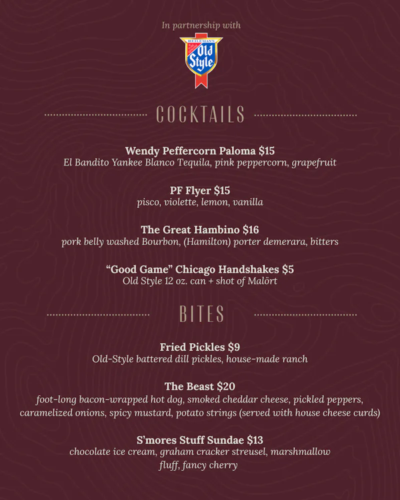 a menu of a restaurant
