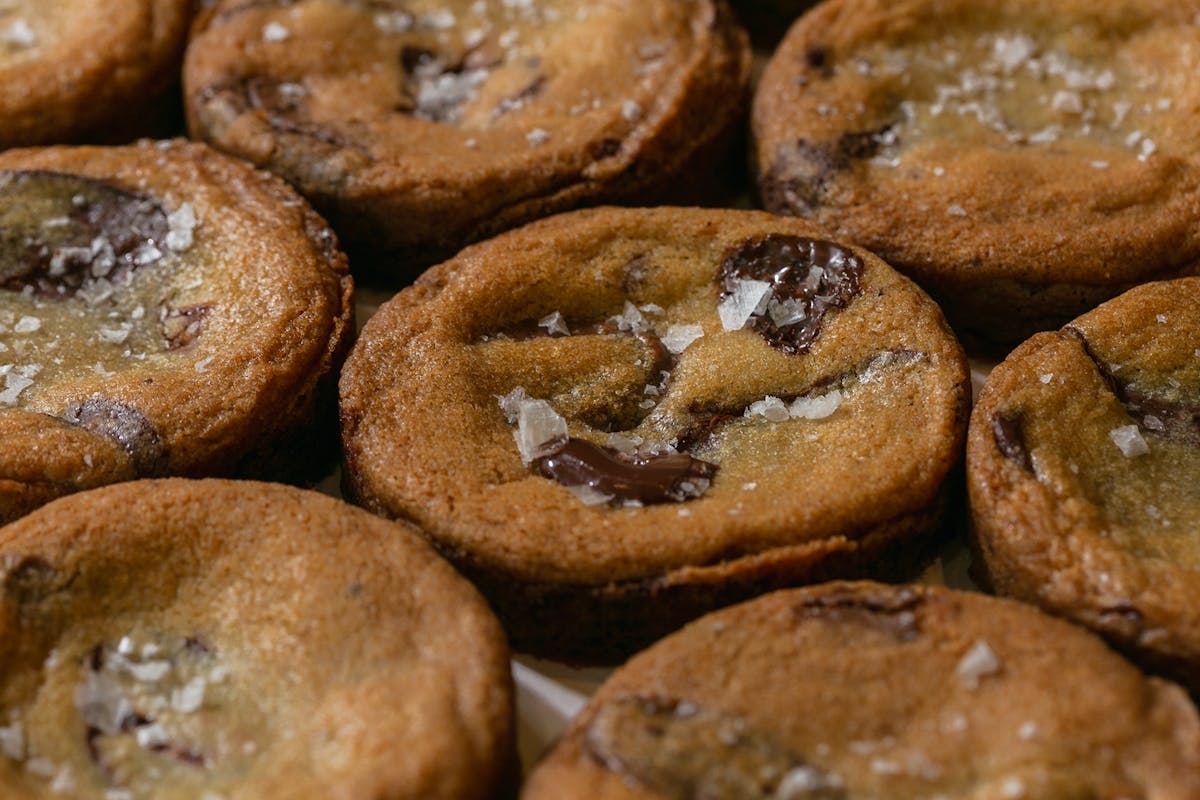 a close up of a doughnut