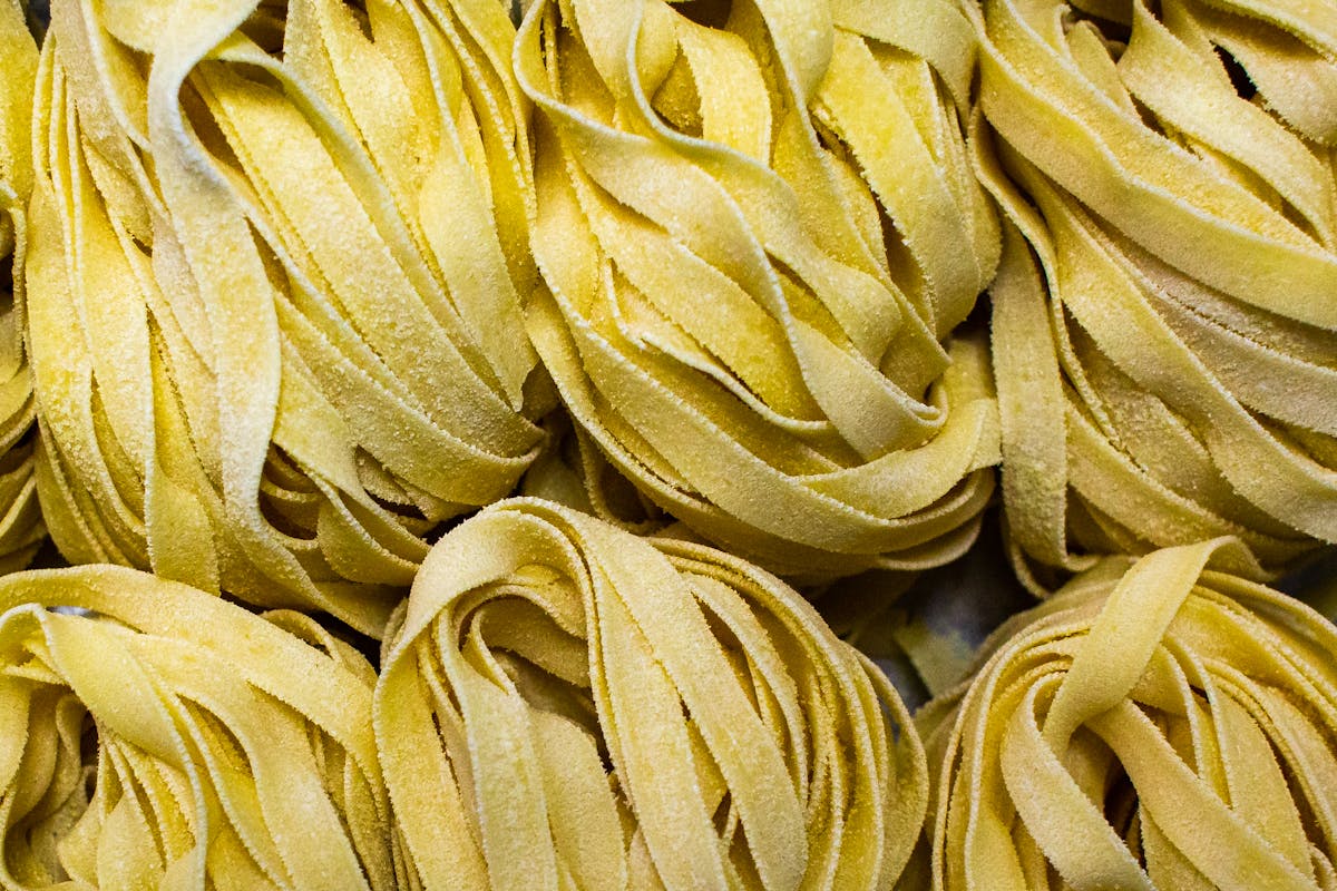 a pile of fresh pasta