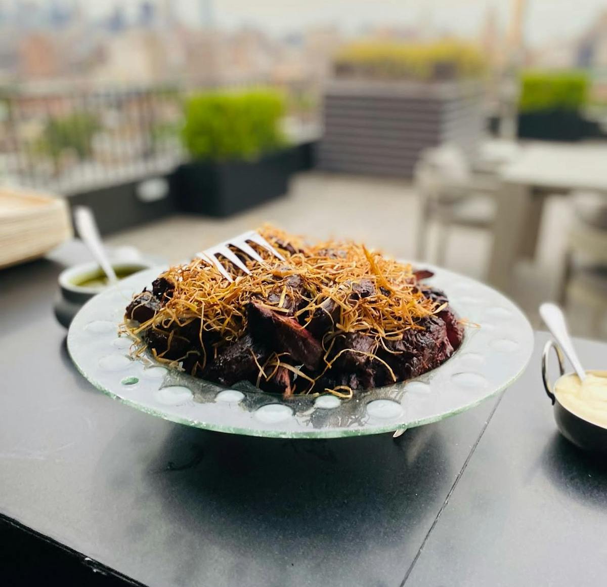 a plate of food on a table