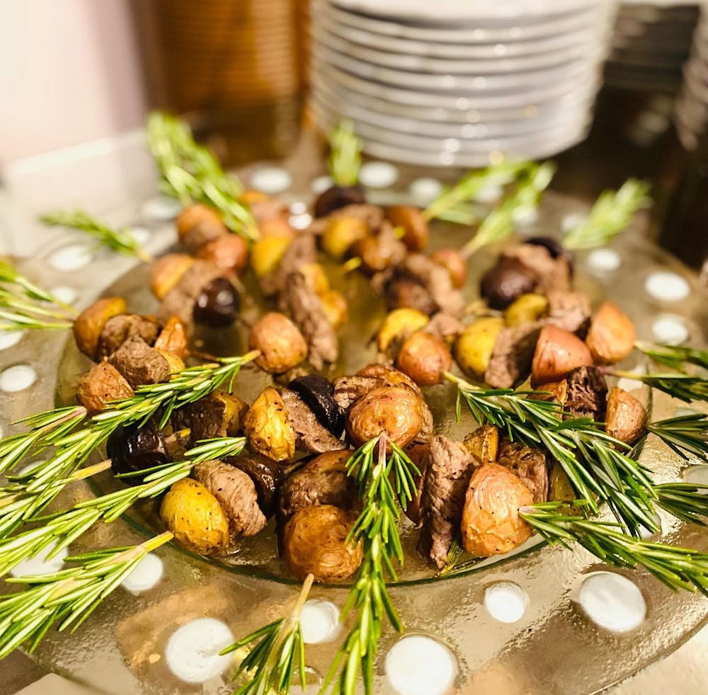 a bunch of food on a table