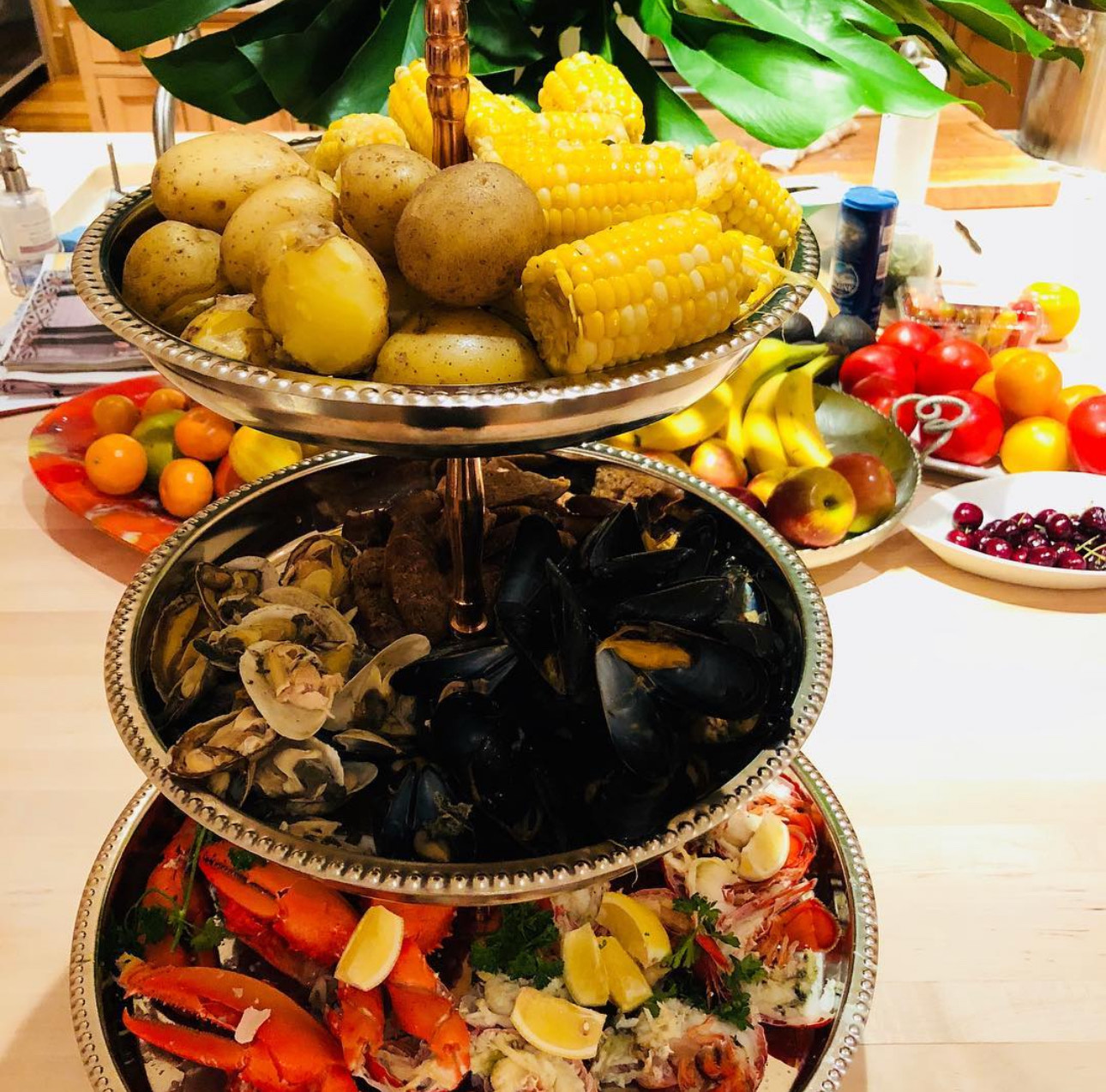 a bunch of food on a table