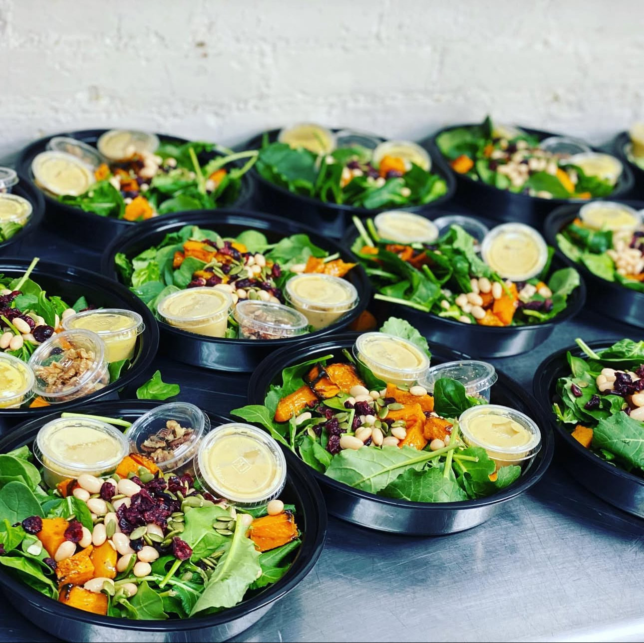 a group of sushi on a table