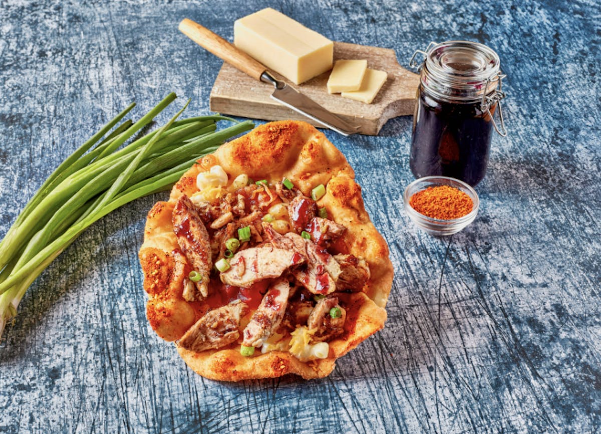 a plate of food sitting on a table