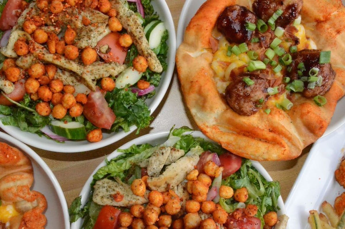 a close up of food