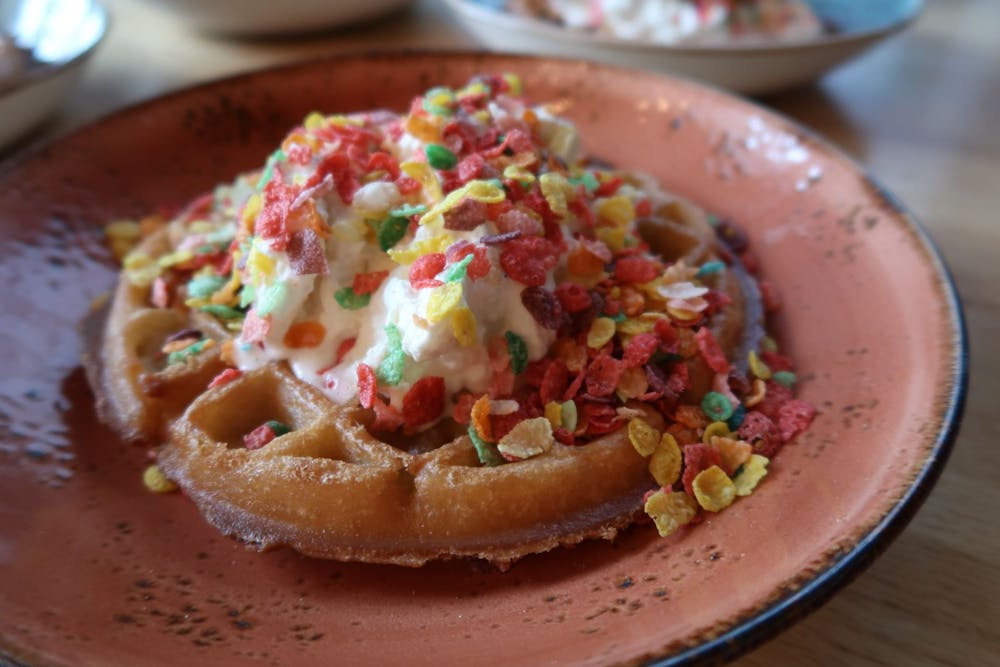 a close up of food on a plate