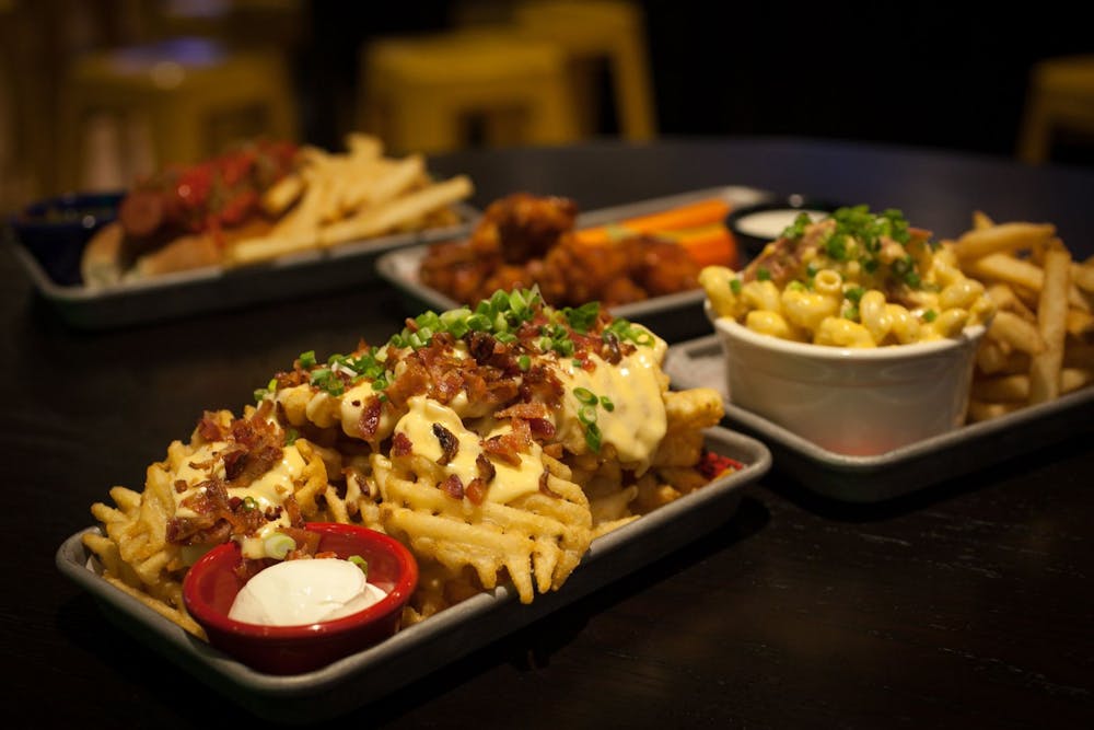 a bunch of food on a table