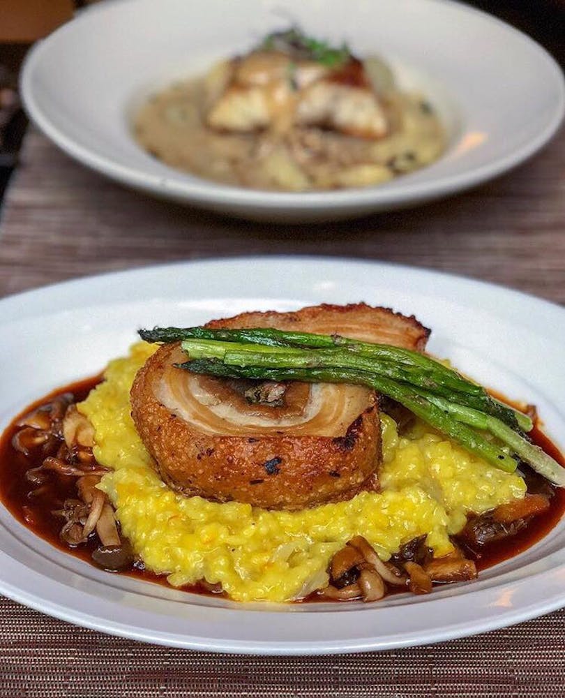 a plate of food on a table