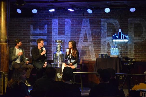 a group of people in a room