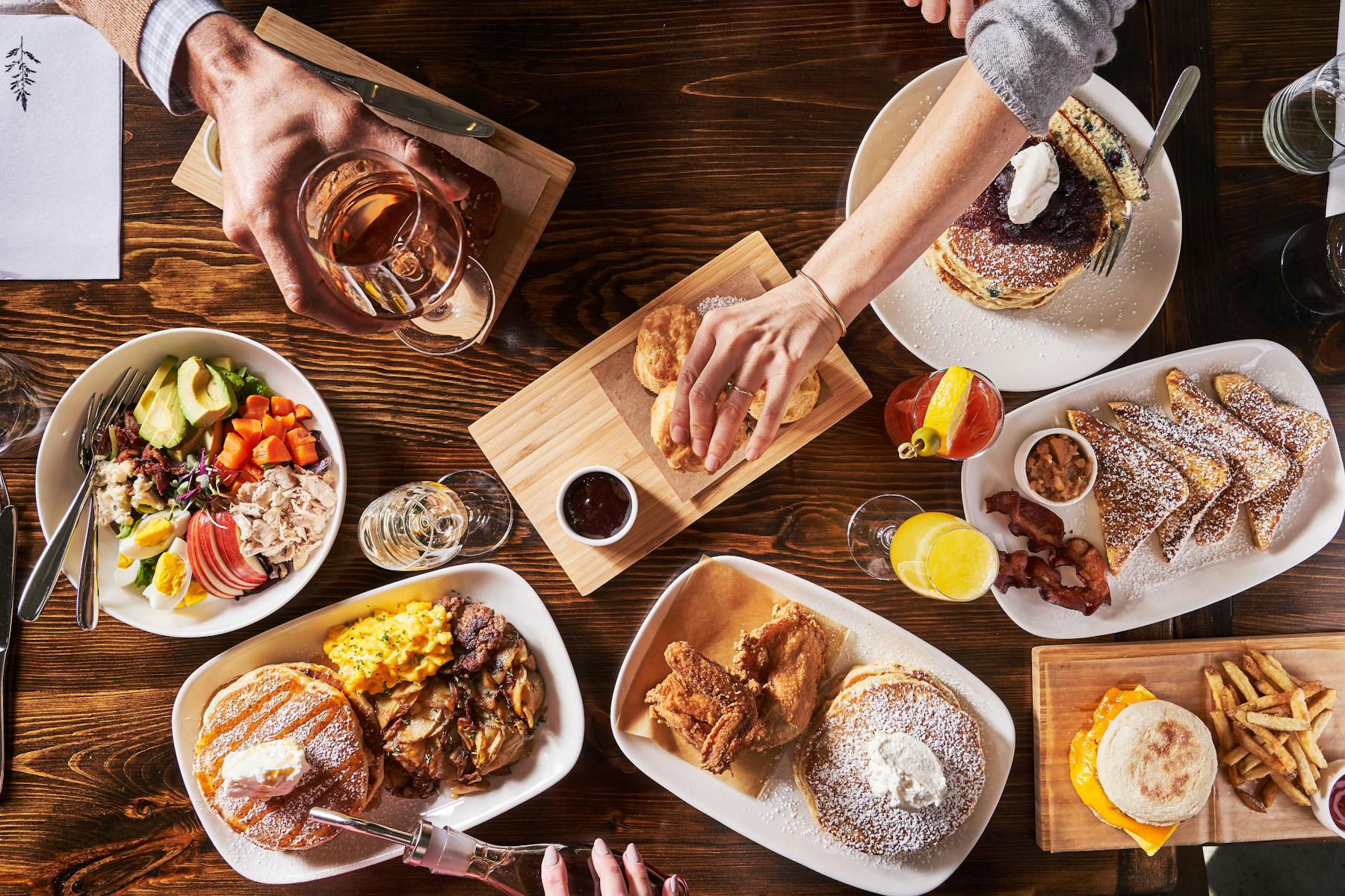 a bunch of different types of food on a plate