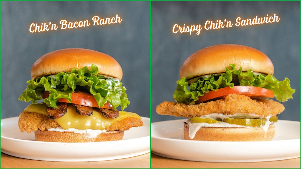 Chik'n Bacon Ranch Sandwich and Crispy Chik'n Sandwich