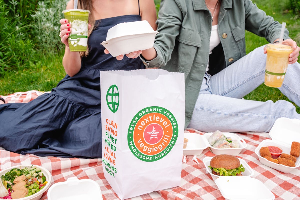 a close up of a paper bag
