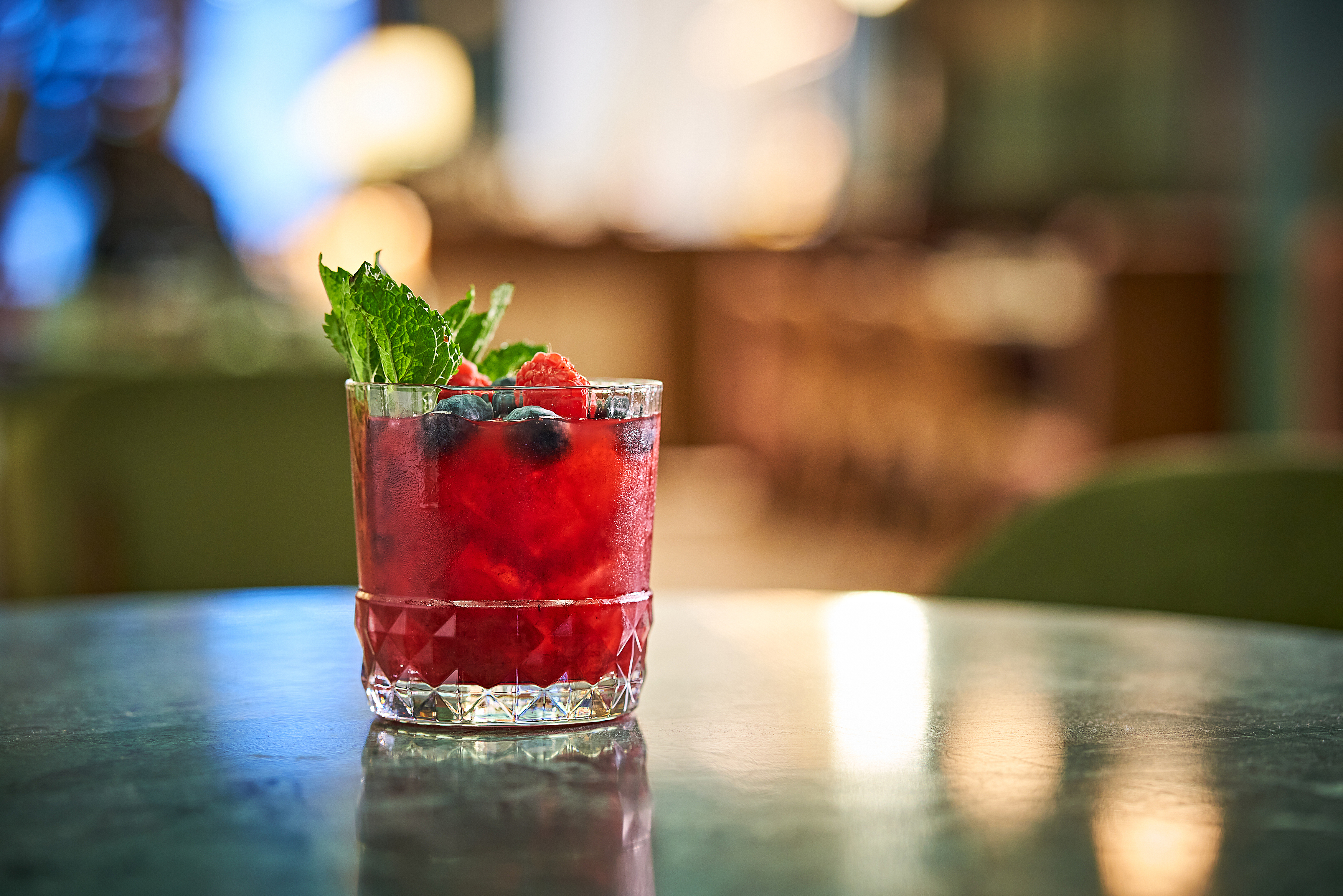 a cocktail on a table