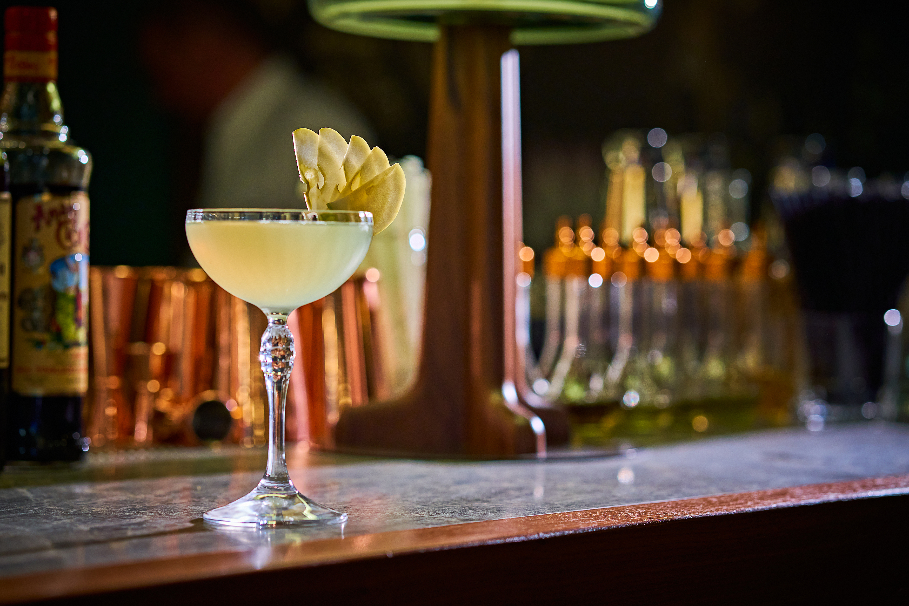 a cocktail on a table