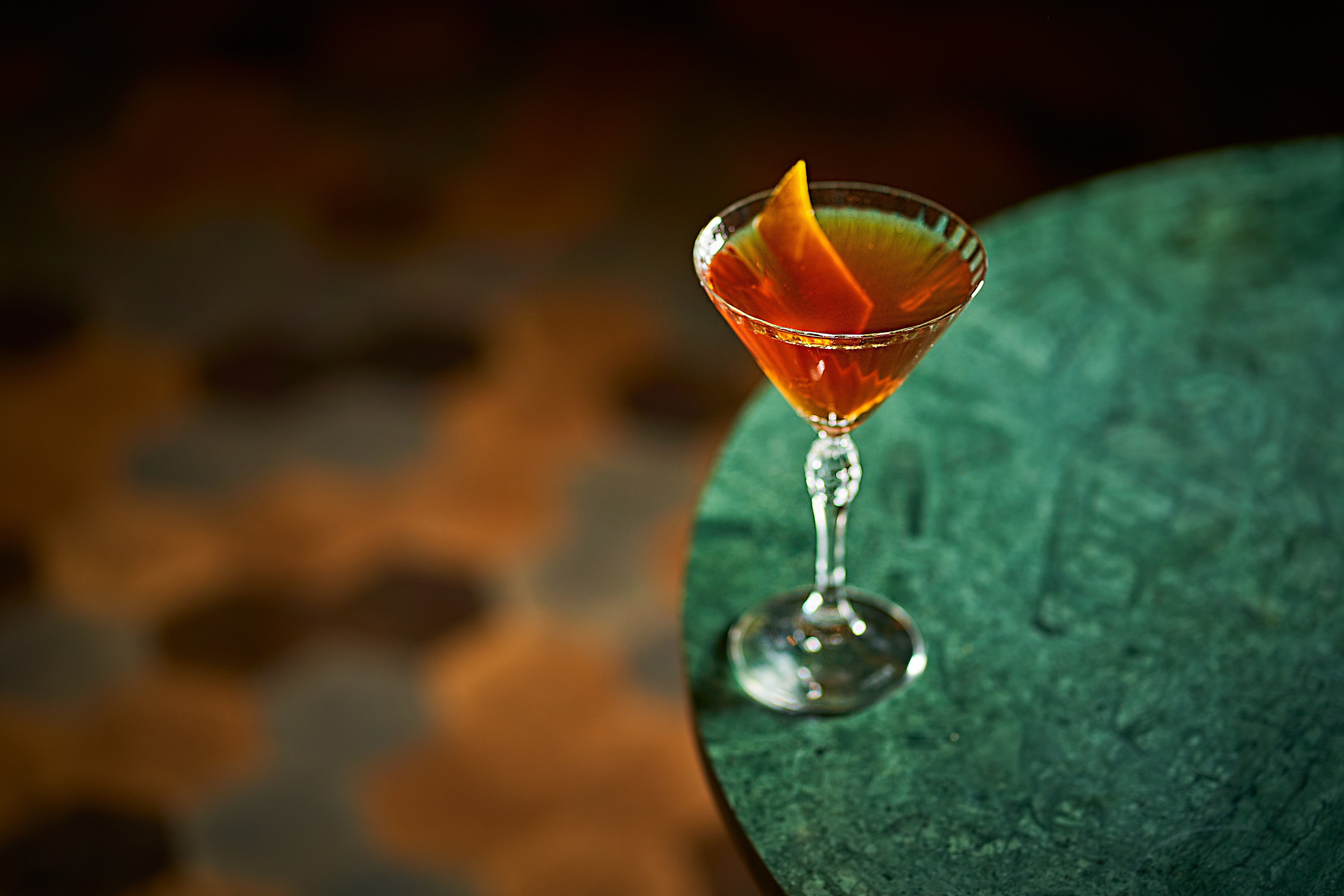 a cocktail on a table