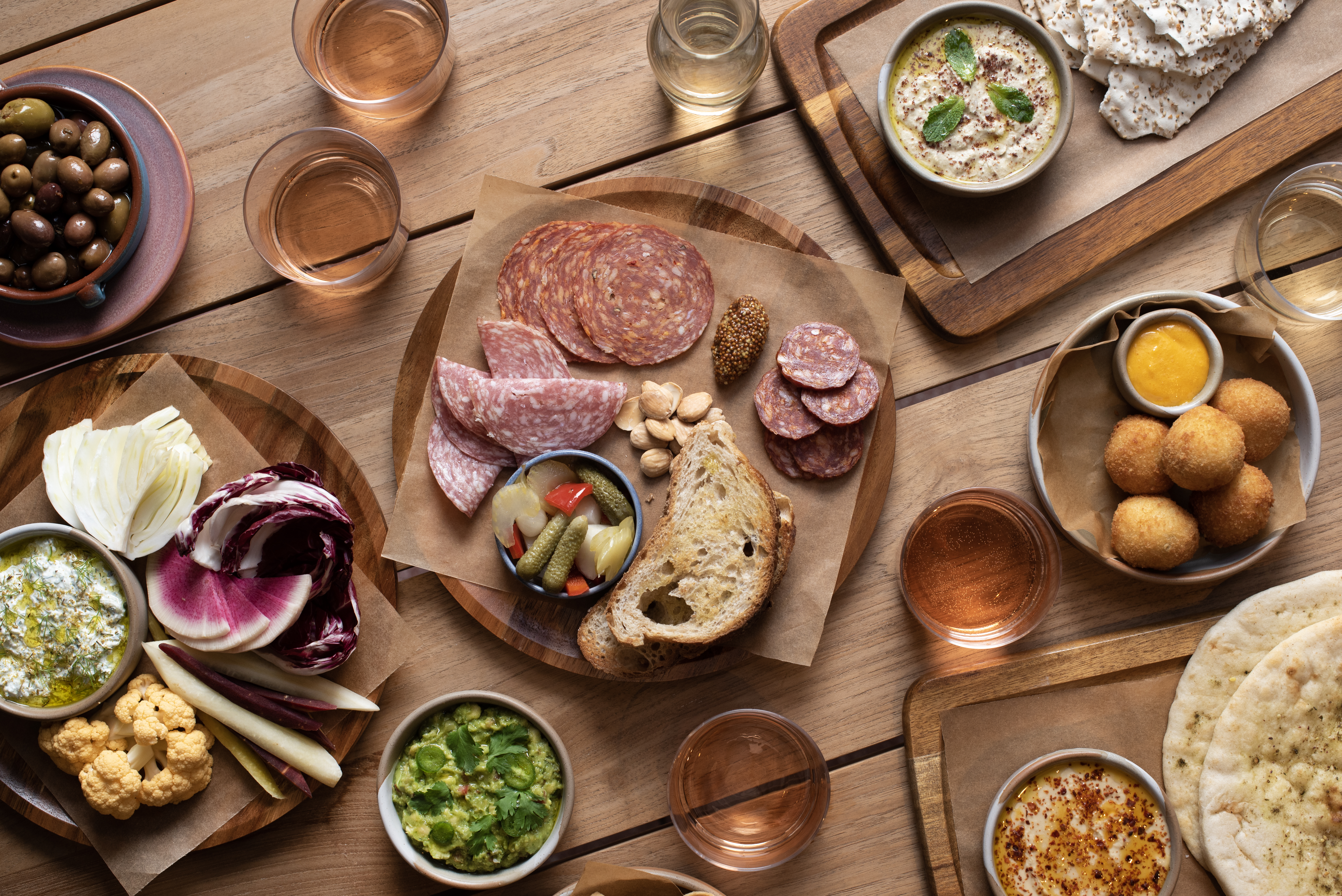 a bunch of food sitting on a table