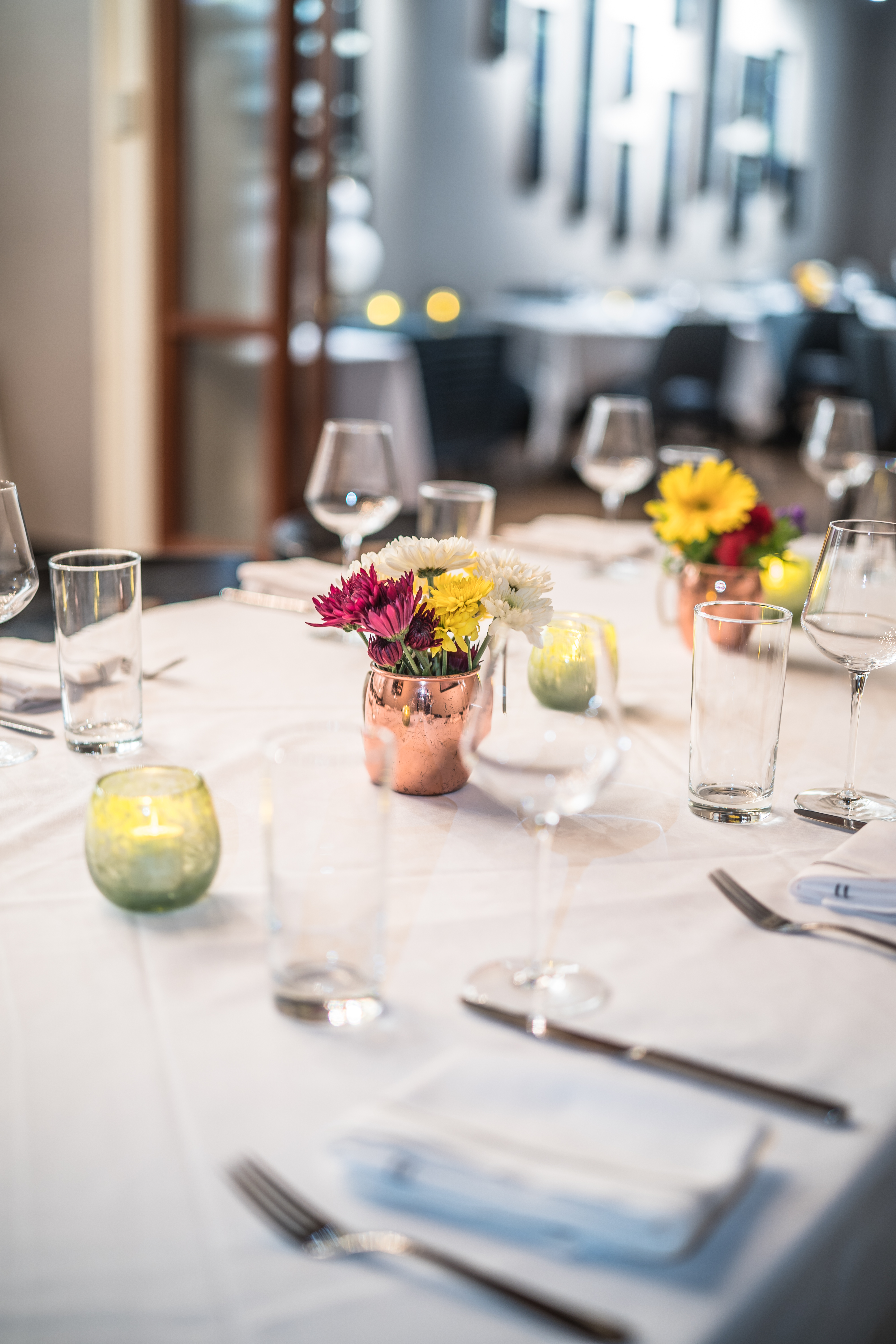 a table with wine glasses