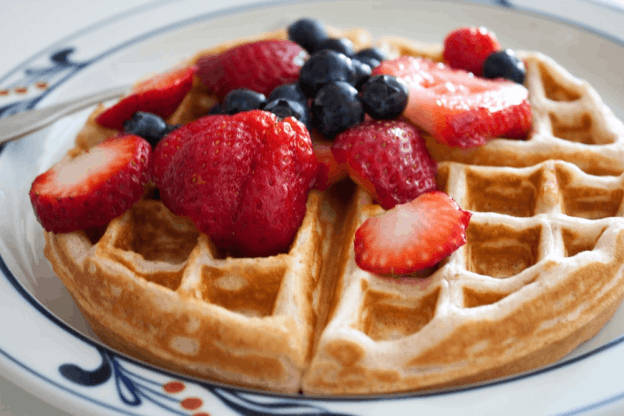 waffles and strawberries