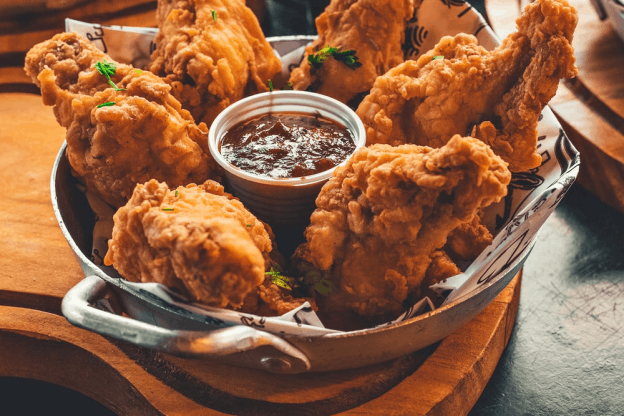 fried chicken and a dip