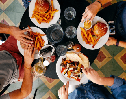 people enjoying food