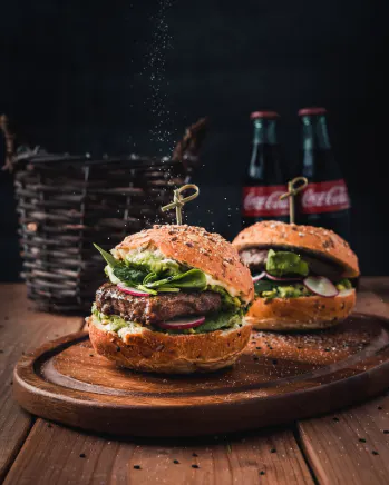An image of two burgers