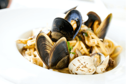 Noodles and seafood