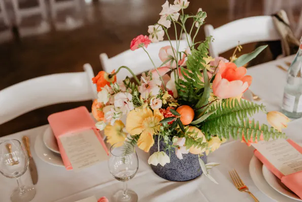Flowers at a table