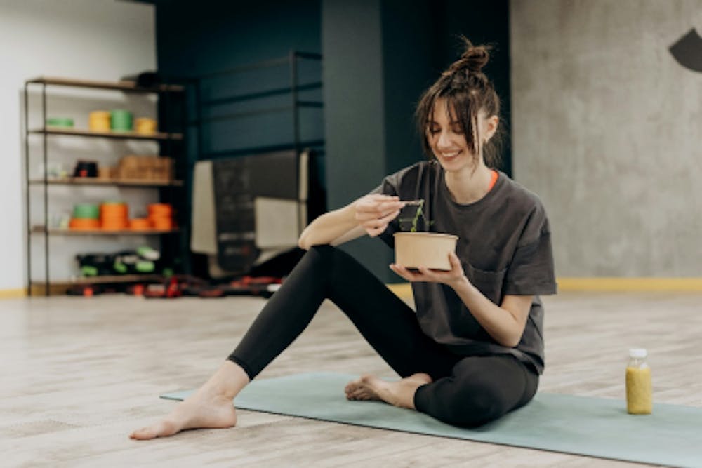 Woman with a rice bowl