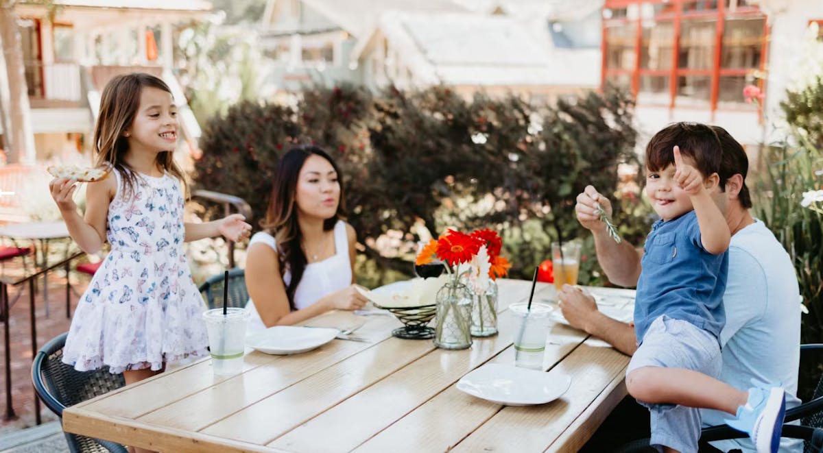 Diners at a local restaurant enjoying their time