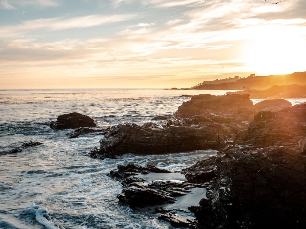 A Part of the Carmel Beach During Sunset